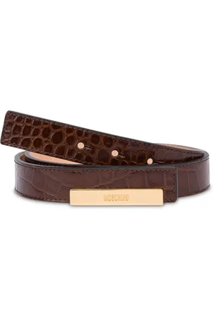 Moschino Ceinture en cuir à plaque logo