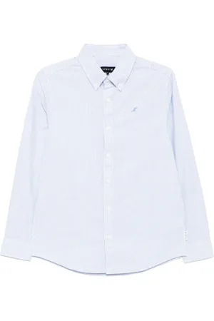 AGNÈS B. Chemise rayée à motif dinosaure brodé