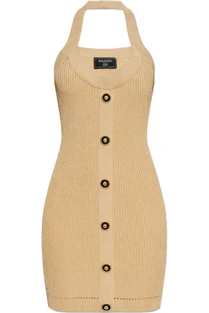 Balmain Robe courte en maille nervurée