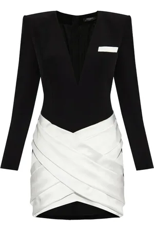 Balmain Robe courte à design bicolore