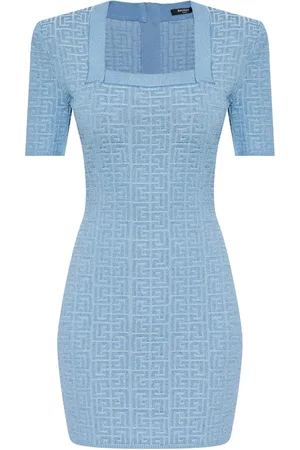 Balmain Robe courte à motif BB en jacquard