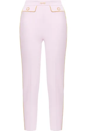 Elisabetta Franchi Pantalon slim en crêpe à liserés contrastants