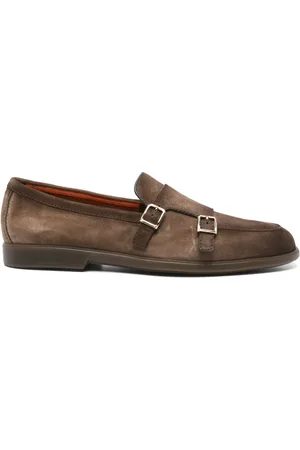 santoni Chaussures à boucles en daim