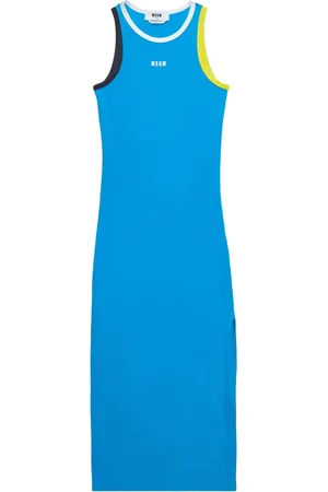Msgm Robe longue à logo imprimé