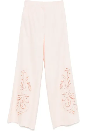 Twin-Set Pantalon à fleurs brodées