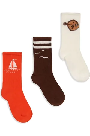 Mini Rodini Lot de deux paires de chaussettes à imprimé bateau