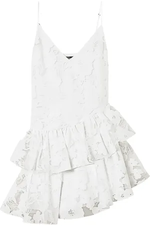 Twin-Set Robe courte en organza à fleurs brodées