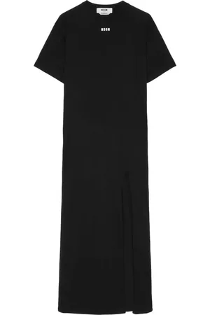 Msgm Robe longue à logo imprimé