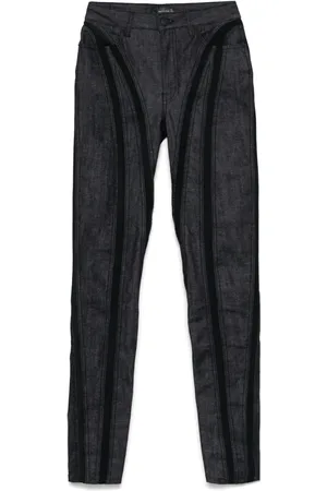 MUGLER Jean skinny à empiècement en mesh