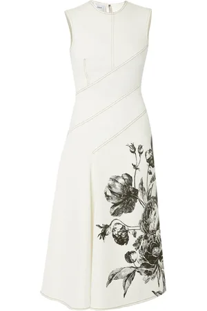 Erdem Robe mi-longue sans manches à fleurs