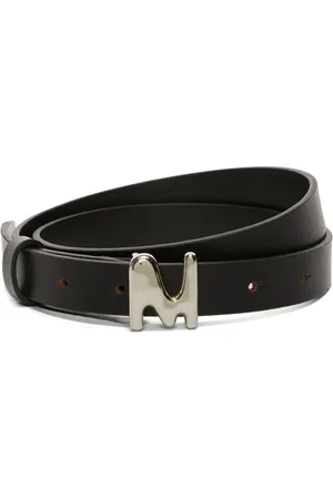 Msgm Ceinture en cuir à boucle logo