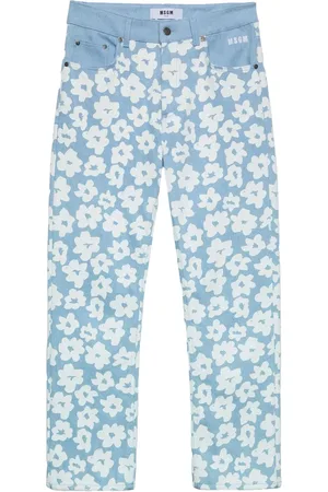 Msgm Pantalon droit à fleurs