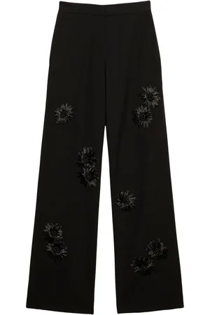 Msgm Pantalon à fleurs brodées