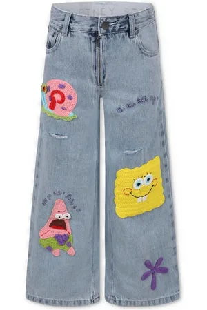 Stella McCartney X SpongeBob jean brodé SquarePants à coupe droite