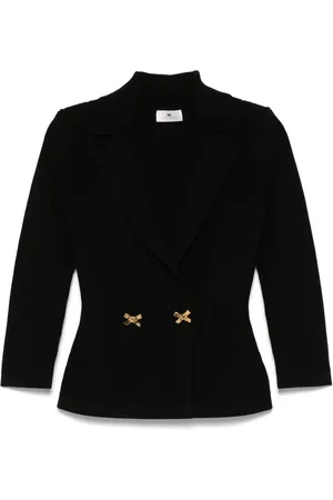 Elisabetta Franchi Blazer à nœud orné de pierres