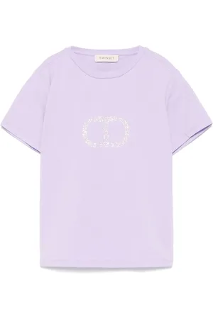 Twin-Set T-shirt à logo Oval T en strass