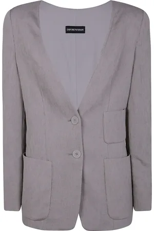 Emporio Armani Blazer nervuré à simple boutonnage