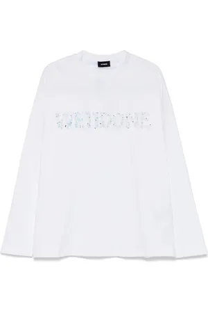 We11 Done T-shirt à logo pailleté