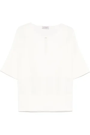 ALBERTO BIANI Blouse en soie à ouverture goutte d