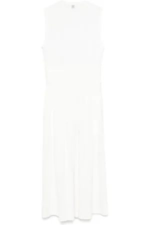 Totême Robe longue en coton à design sans manches