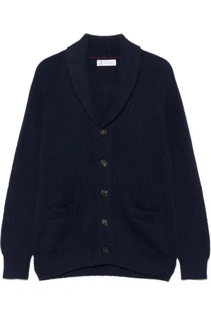 Brunello Cucinelli Cardigan en maille à design nervuré