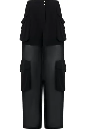 Pinko Pantalon transparent à poches cargo