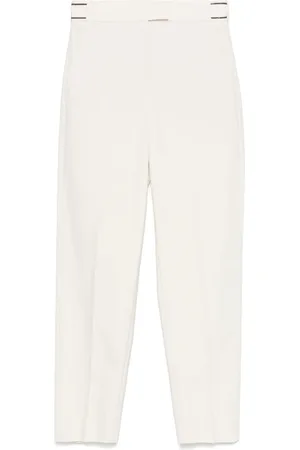 Brunello Cucinelli Pantalon de tailleur à ornements métalliques
