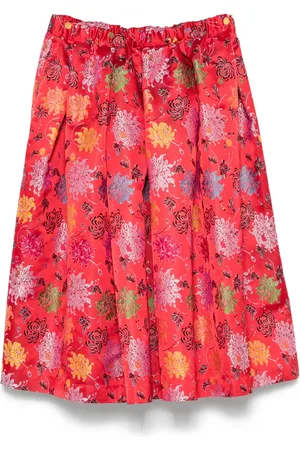 Comme des Garçons Jupe mi-longue à fleurs en jacquard