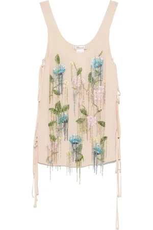 BLUMARINE Haut à franges à perles