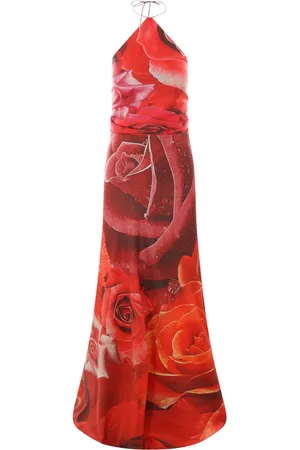 Roberto Cavalli Robe longue à imprimé Garden Rose