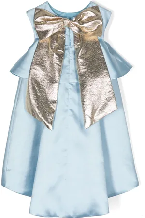 HUCKLEBONES LONDON Robe mi-longue satinée à détail de nœud