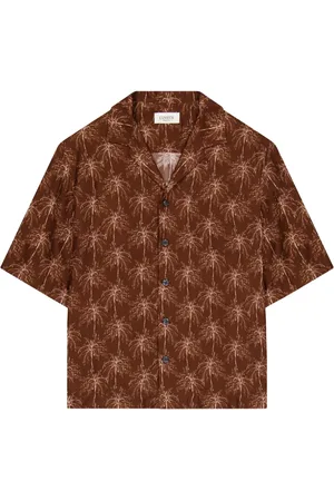 LANEUS Chemise à palmier imprimés