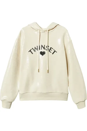 Twin-Set Hoodie à logo strassé