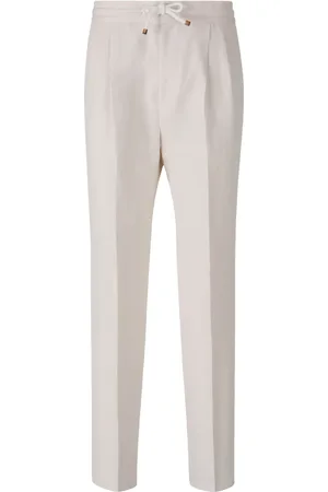 Brunello Cucinelli Pantalon à taille à lien de resserrage