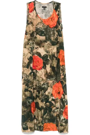 R13 Robe mi-longue à fleurs