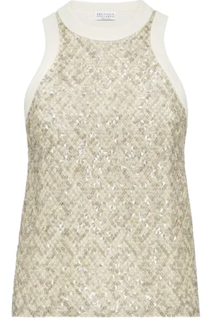 Brunello Cucinelli Débardeur brodé de sequins