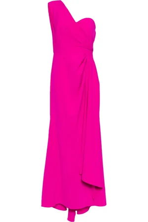 Badgley Mischka Robe longue drapé à une épaule