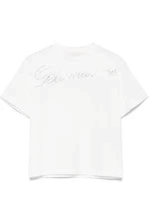 MISS BLUMARINE T-shirt à logo strassé