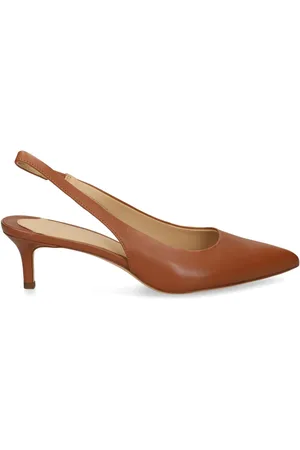 Ralph Lauren Escarpins en cuir à bride arrière 50 mm