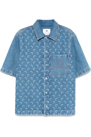 Marine Serre Chemise Moon Laser en jean