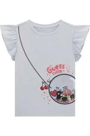 Guess T-shirt en coton à manches volantées