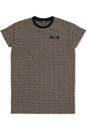 Balmain Robe courte en maille à logo en jacquard