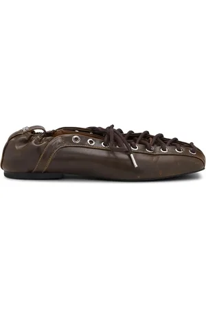 Ganni Ballerines en cuir à lacets
