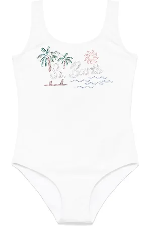 MC2 SAINT BARTH Maillot de bain à logo orné de cristaux