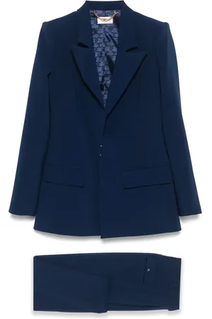 Elisabetta Franchi Costume en crepe à détail de logo