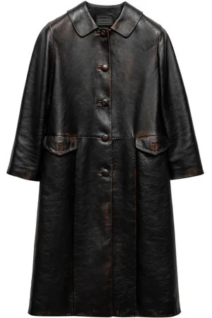 Prada Manteau en cuir nappa