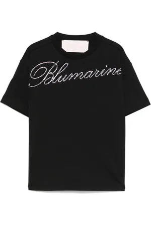 MISS BLUMARINE T-shirt à logo strassé