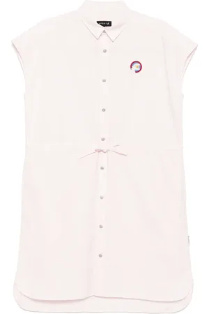 AGNÈS B. Robe en tissu Oxford à patch dinosaure