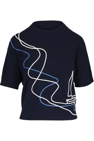 AKRIS Haut en maille à broderies