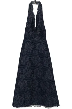 Elie saab Robe en jean à broderies